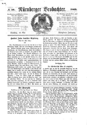 Nürnberger Beobachter Samstag 16. Mai 1863