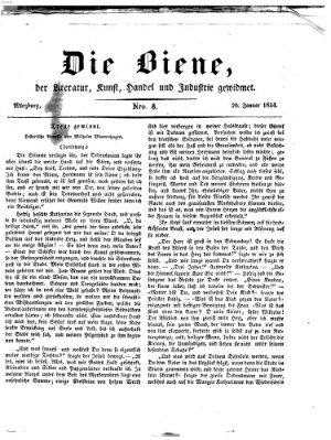 Die Biene (Würzburger Journal) Sonntag 26. Januar 1834