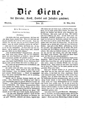 Die Biene (Würzburger Journal) Mittwoch 26. März 1834