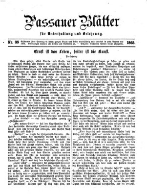 Passauer Blätter für Unterhaltung und Belehrung Sonntag 3. September 1865
