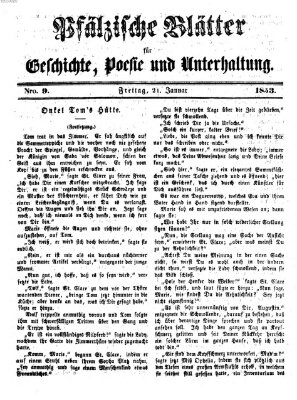 Pfälzische Blätter für Geschichte, Poesie und Unterhaltung (Zweibrücker Wochenblatt) Freitag 21. Januar 1853