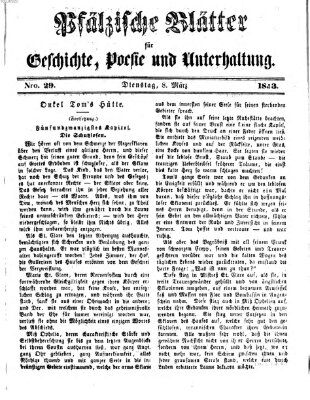 Pfälzische Blätter für Geschichte, Poesie und Unterhaltung (Zweibrücker Wochenblatt) Dienstag 8. März 1853