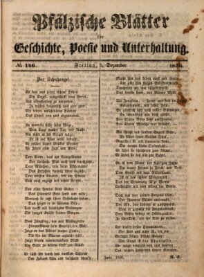 Pfälzische Blätter für Geschichte, Poesie und Unterhaltung (Zweibrücker Wochenblatt) Freitag 5. Dezember 1856