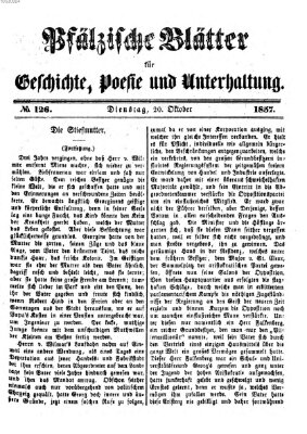 Pfälzische Blätter für Geschichte, Poesie und Unterhaltung (Zweibrücker Wochenblatt) Dienstag 20. Oktober 1857