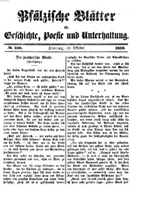 Pfälzische Blätter für Geschichte, Poesie und Unterhaltung (Zweibrücker Wochenblatt) Freitag 29. Oktober 1858