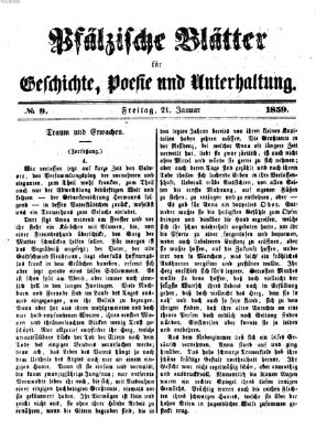 Pfälzische Blätter für Geschichte, Poesie und Unterhaltung (Zweibrücker Wochenblatt) Freitag 21. Januar 1859