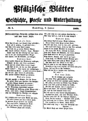 Pfälzische Blätter für Geschichte, Poesie und Unterhaltung (Zweibrücker Wochenblatt) Samstag 2. Januar 1869