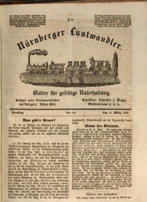 Süddeutsche Blätter für Leben, Wissenschaft und Kunst Dienstag 14. März 1837