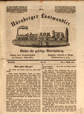 Süddeutsche Blätter für Leben, Wissenschaft und Kunst Samstag 1. April 1837