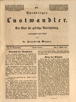 Süddeutsche Blätter für Leben, Wissenschaft und Kunst Donnerstag 27. April 1837