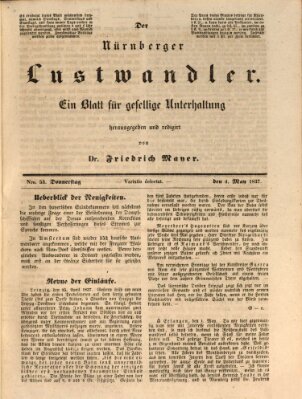 Süddeutsche Blätter für Leben, Wissenschaft und Kunst Donnerstag 4. Mai 1837
