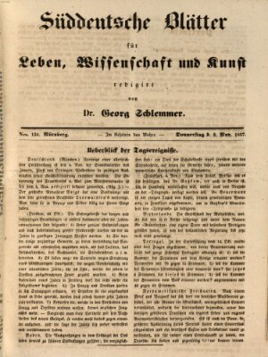 Süddeutsche Blätter für Leben, Wissenschaft und Kunst Donnerstag 9. November 1837