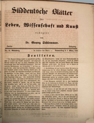 Süddeutsche Blätter für Leben, Wissenschaft und Kunst Donnerstag 8. März 1838
