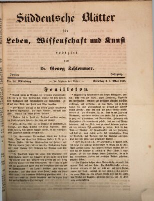 Süddeutsche Blätter für Leben, Wissenschaft und Kunst Dienstag 1. Mai 1838