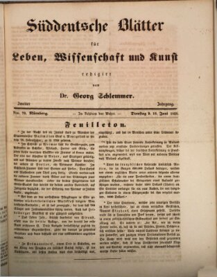 Süddeutsche Blätter für Leben, Wissenschaft und Kunst Dienstag 19. Juni 1838
