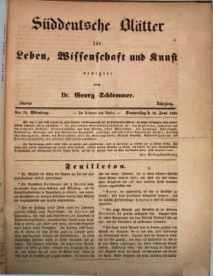 Süddeutsche Blätter für Leben, Wissenschaft und Kunst Donnerstag 28. Juni 1838