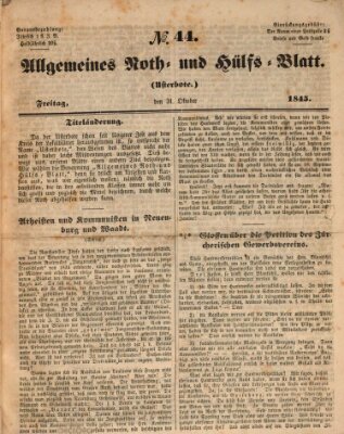 Allgemeines Noth- und Hülfs-Blatt Freitag 31. Oktober 1845