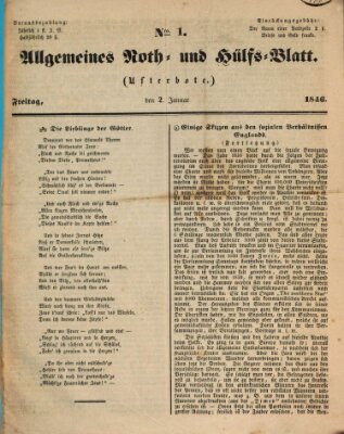 Allgemeines Noth- und Hülfs-Blatt Freitag 2. Januar 1846