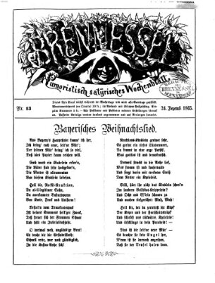 Brennessel Sonntag 24. Dezember 1865