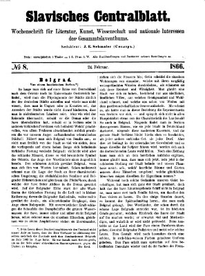 Slavisches Centralblatt (Centralblatt für slavische Literatur und Bibliographie) Samstag 24. Februar 1866