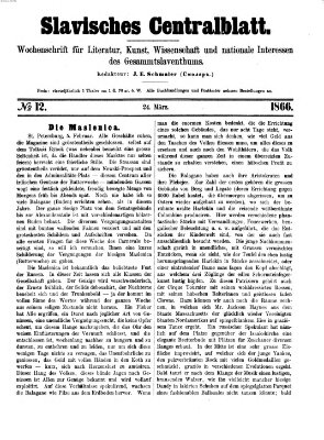 Slavisches Centralblatt (Centralblatt für slavische Literatur und Bibliographie)
