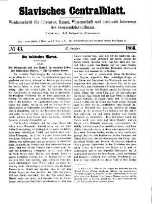 Slavisches Centralblatt (Centralblatt für slavische Literatur und Bibliographie) Samstag 27. Oktober 1866