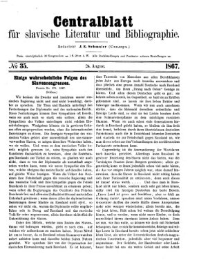 Centralblatt für slavische Literatur und Bibliographie Samstag 24. August 1867