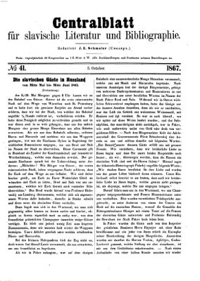 Centralblatt für slavische Literatur und Bibliographie Samstag 5. Oktober 1867