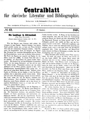 Centralblatt für slavische Literatur und Bibliographie Samstag 17. Oktober 1868