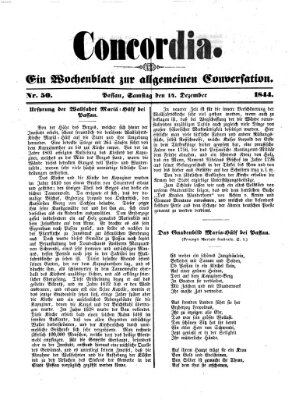 Concordia (Donau-Zeitung) Samstag 14. Dezember 1844