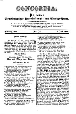 Concordia (Donau-Zeitung) Sonntag 15. Juli 1849