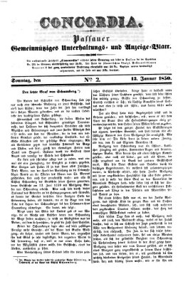 Concordia (Donau-Zeitung) Sonntag 13. Januar 1850