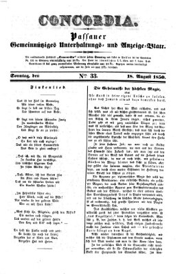 Concordia (Donau-Zeitung) Sonntag 18. August 1850