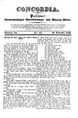 Concordia (Donau-Zeitung) Sonntag 10. November 1850