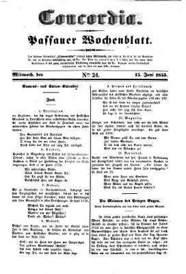 Concordia (Donau-Zeitung) Mittwoch 15. Juni 1853