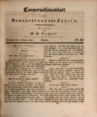 Münchener Conversations-Blatt (Bayer'scher Beobachter) Samstag 1. Februar 1834