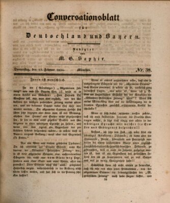 Münchener Conversations-Blatt (Bayer'scher Beobachter) Donnerstag 13. Februar 1834