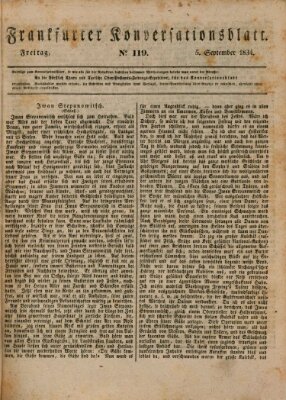 Frankfurter Konversationsblatt (Frankfurter Ober-Post-Amts-Zeitung) Freitag 5. September 1834