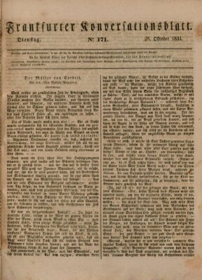 Frankfurter Konversationsblatt (Frankfurter Ober-Post-Amts-Zeitung) Dienstag 28. Oktober 1834