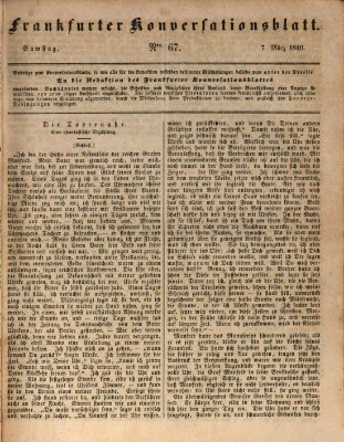 Frankfurter Konversationsblatt (Frankfurter Ober-Post-Amts-Zeitung) Samstag 7. März 1840