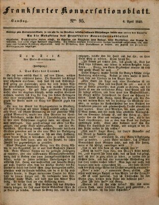 Frankfurter Konversationsblatt (Frankfurter Ober-Post-Amts-Zeitung) Samstag 4. April 1840