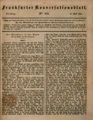 Frankfurter Konversationsblatt (Frankfurter Ober-Post-Amts-Zeitung) Samstag 11. April 1840