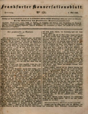 Frankfurter Konversationsblatt (Frankfurter Ober-Post-Amts-Zeitung) Freitag 1. Mai 1840