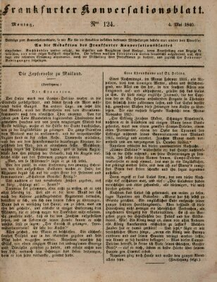 Frankfurter Konversationsblatt (Frankfurter Ober-Post-Amts-Zeitung) Montag 4. Mai 1840