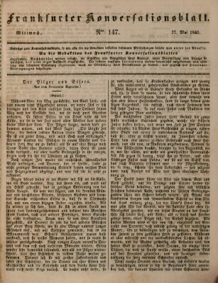 Frankfurter Konversationsblatt (Frankfurter Ober-Post-Amts-Zeitung) Mittwoch 27. Mai 1840