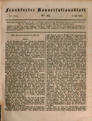 Frankfurter Konversationsblatt (Frankfurter Ober-Post-Amts-Zeitung) Freitag 3. Juli 1840