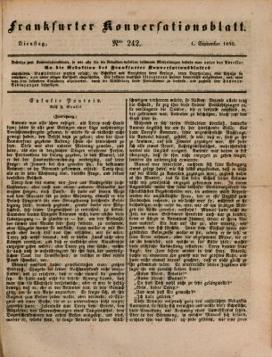 Frankfurter Konversationsblatt (Frankfurter Ober-Post-Amts-Zeitung) Dienstag 1. September 1840