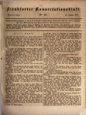 Frankfurter Konversationsblatt (Frankfurter Ober-Post-Amts-Zeitung) Donnerstag 28. Januar 1841