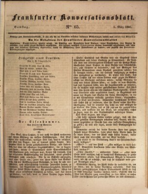 Frankfurter Konversationsblatt (Frankfurter Ober-Post-Amts-Zeitung) Samstag 6. März 1841