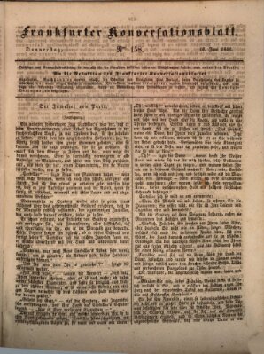 Frankfurter Konversationsblatt (Frankfurter Ober-Post-Amts-Zeitung) Donnerstag 10. Juni 1841